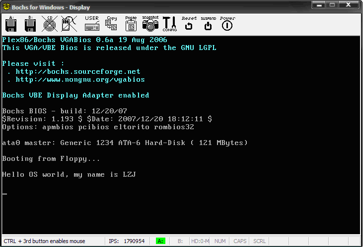 图2 bootsect引导后的系统启动情况